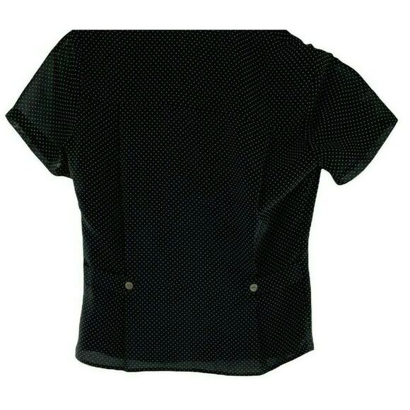 Vintage Harolds Shirt Womens Size Small Polka Dot Side Half Belt Button Up Top - Picture 2 of 8